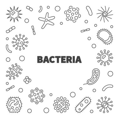 Bacteria vector concept frame in outline style