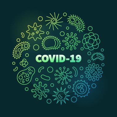 Covid-19 yuvarlak renkli vektör çizimi