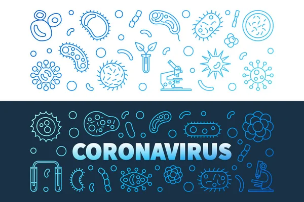 Ensemble de bannières modernes Coronavirus concept vectoriel — Image vectorielle