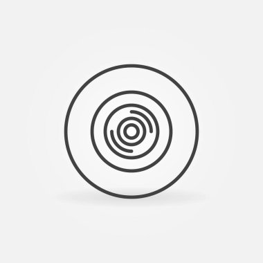 360 derece video kamera ana hatlı vektör dairesel simgesi