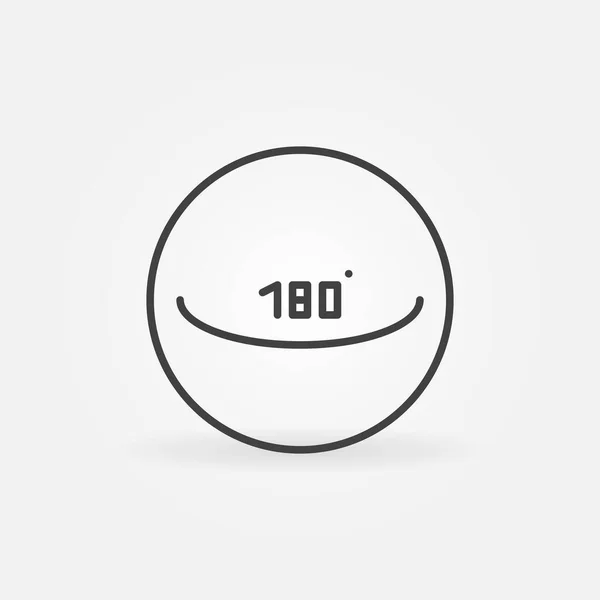 Cirkel met 180 graden vector concept icoon in dunne lijn stijl — Stockvector