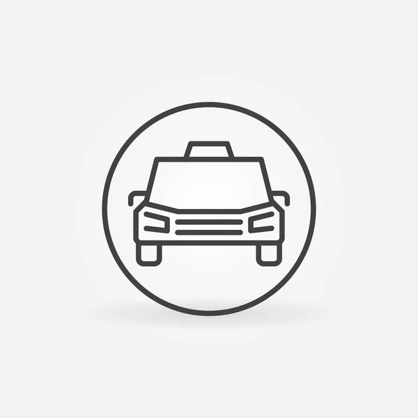 Taxi Car in Circle vector concept icon in outline style — Stock Vector