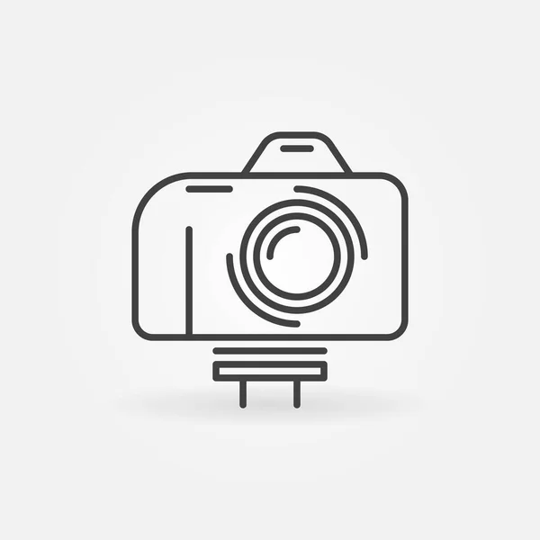 Kamera na konturze ikony Monopoda. Symbol liniowy koncepcji Vlog — Wektor stockowy