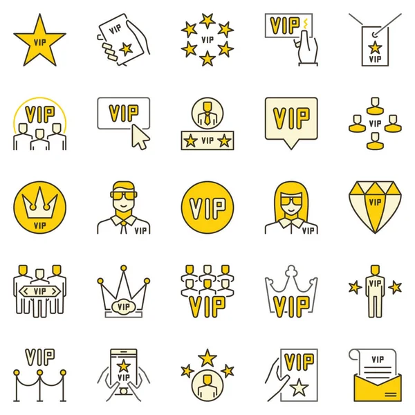 VIP colored icons - vector modern concept symbols — 图库矢量图片