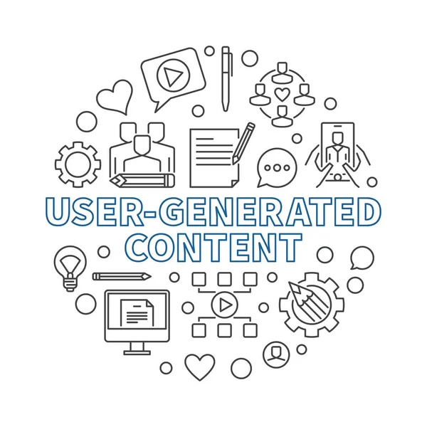 User-Generated Content vector circular outline illustration — 图库矢量图片