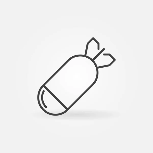 Concrete bomb vector concept icon in thin line style — Stok Vektör