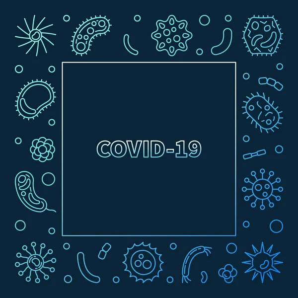 Vector Covid-19 Virus concept colored outline frame — Stock Vector