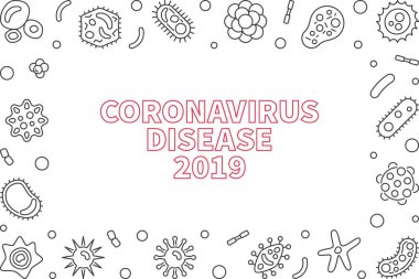 Vector Coronavirus Disease 2019 concept linear frame