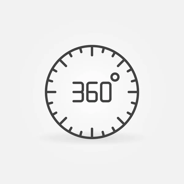 360 degree circle vector linear concept icon — Stock Vector