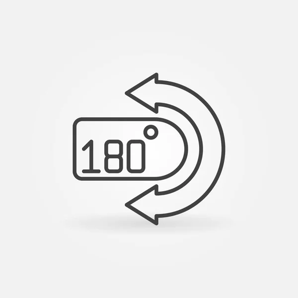 Arrow with Angle 180 degrees outline vector concept icon — Wektor stockowy