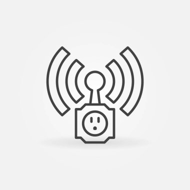 Wireless US Smart Socket vector concept icon in outline style