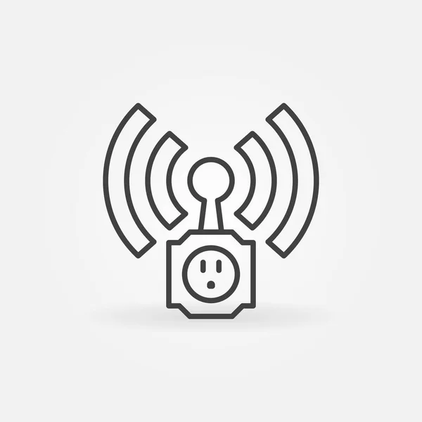 Wireless US Smart Socket vector concept icon in outline style — Stock Vector