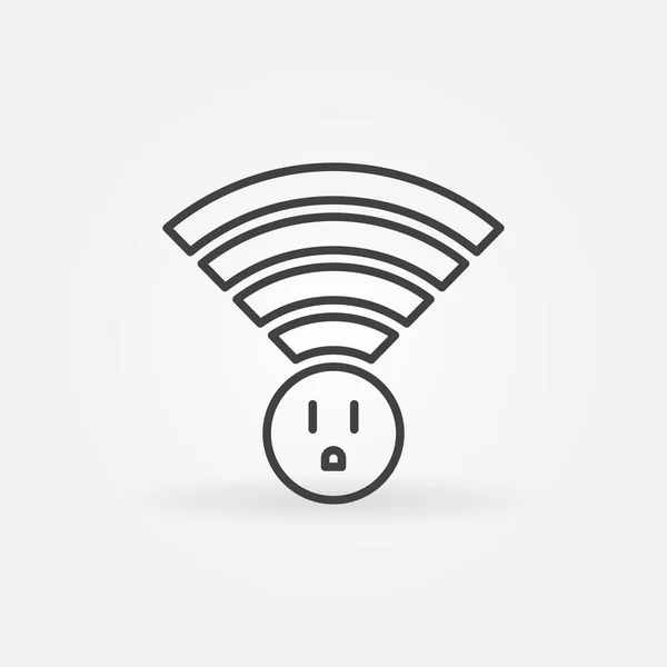 US Wi Fi Smart Socket vector outline concept icon — Stok Vektör