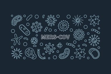 MERS-CoV vector concept outline horizontal illustration