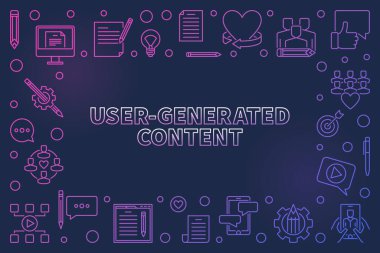 User-Generated Content vector outline colorful frame