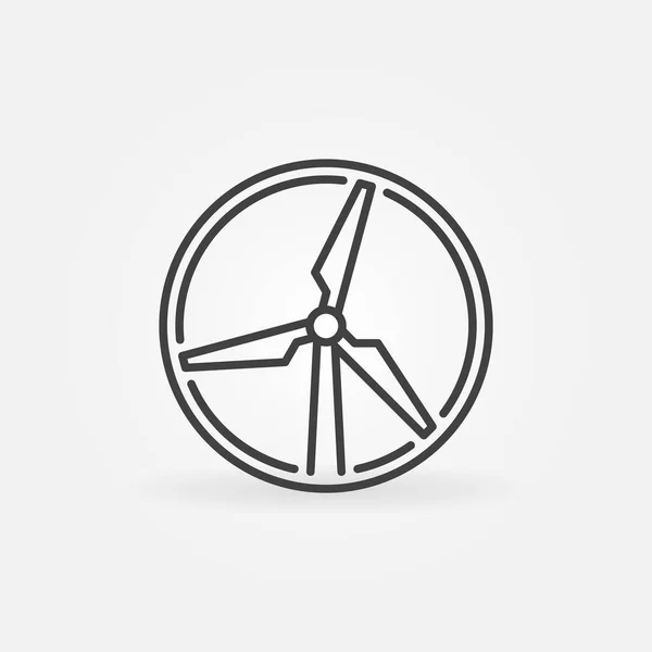 Icono de concepto de línea fina redonda de turbina de viento — Vector de stock