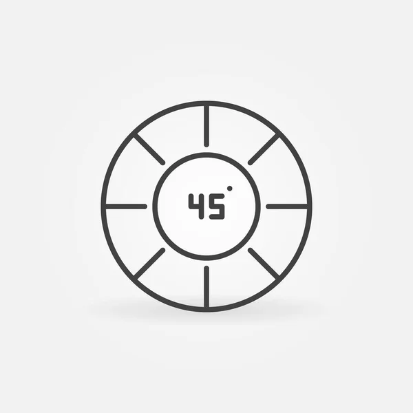 Cirkel en 45 graden schetsen vector concept icoon — Stockvector