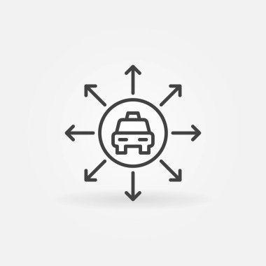 Oklar vektör konsepti simgesi ile ana hatlı taksi arabası