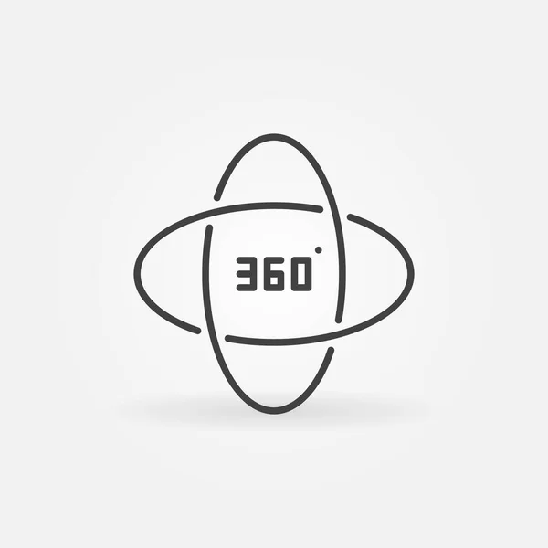 Εικονίδιο διανυσματικής έννοιας 360 μοιρών σε λεπτό στυλ γραμμής — Διανυσματικό Αρχείο