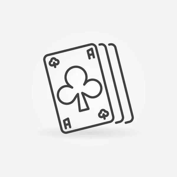 Линейная иконка Ace of Clubs. Символ концепции Vector Poker — стоковый вектор