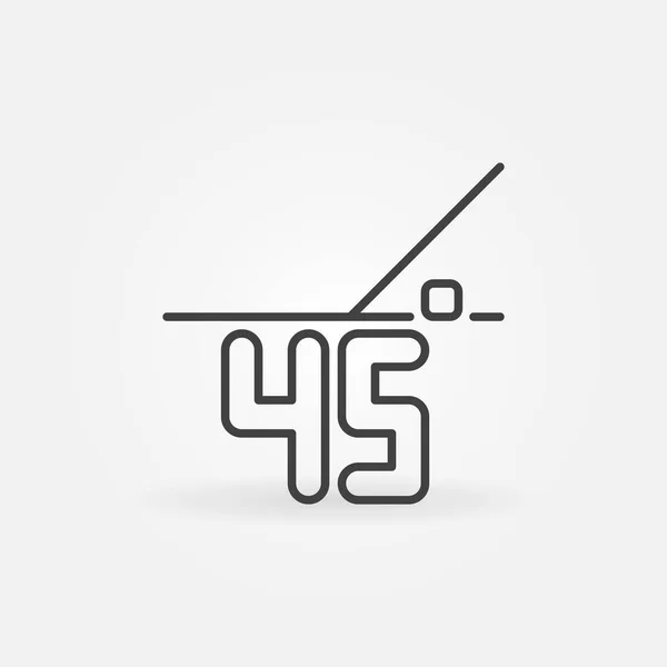 45 grados de vector lineal icono o elemento de diseño — Vector de stock