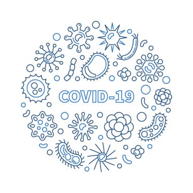 COVID-19 çok az çizim içeriyor. Vektör pankartı