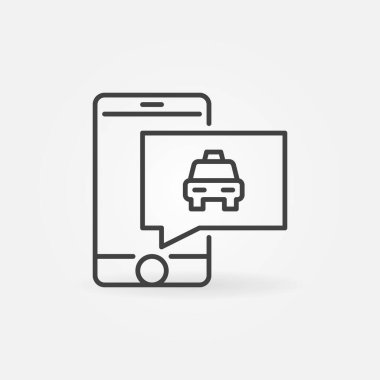 Taksi Konuşması Kabarcık vektör kavramı özet simgesine sahip akıllı telefon