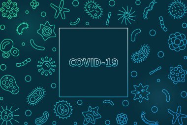COVID-19 Coronavirus vektör renkli yatay çerçeve