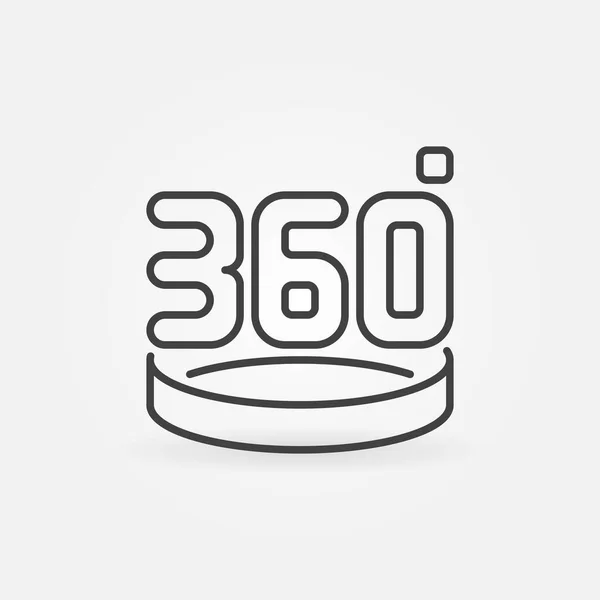 Vektor 360 stupňů lineární koncept ikona — Stockový vektor