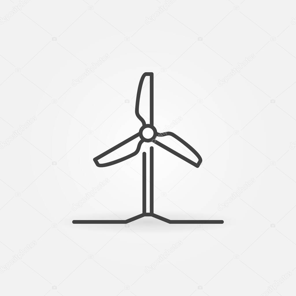 Wind turbine outline vector concept minimal icon