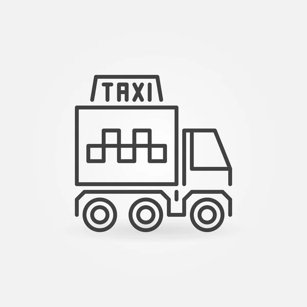 Nákladní Taxi truck vektor koncept obrys ikona — Stockový vektor
