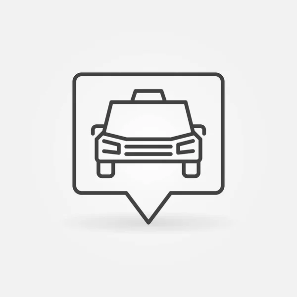 Taxi Car in Bubble vector navigation concept outline icon — Stock Vector