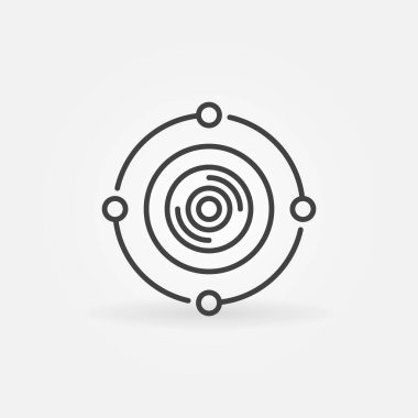 İnce çizgi biçiminde 360 derecelik kamera vektör simgesi