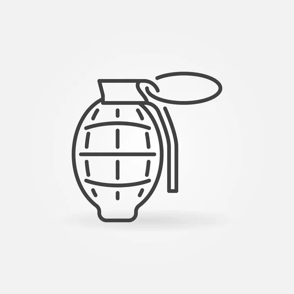 Vector Grenade concept military outline icon — Stock Vector