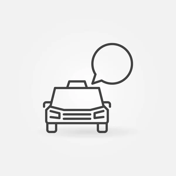 Taxi coche con el concepto de vector de burbuja de voz vacía icono lineal — Vector de stock