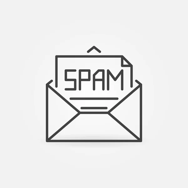 Sobre con icono de contorno de vector de spam o elemento de diseño — Vector de stock