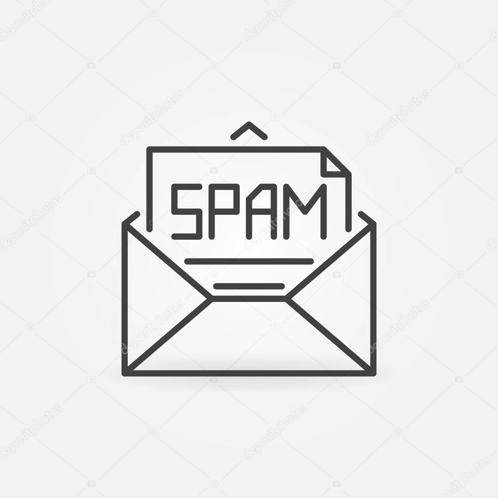 Envelope with Spam vector outline concept icon or design element