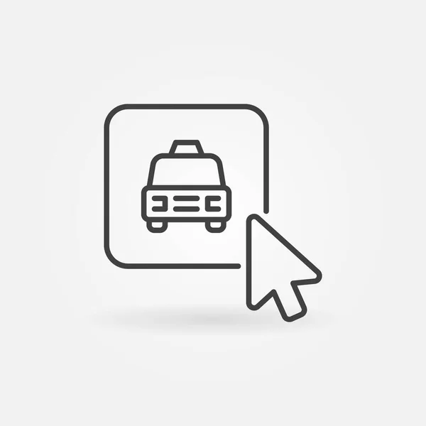 Mouse Clique no ícone de esboço de conceito de vetor de botão de táxi — Vetor de Stock