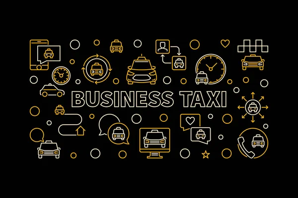 Vektor Business Taxi kreativní horizontální obrys banner — Stockový vektor