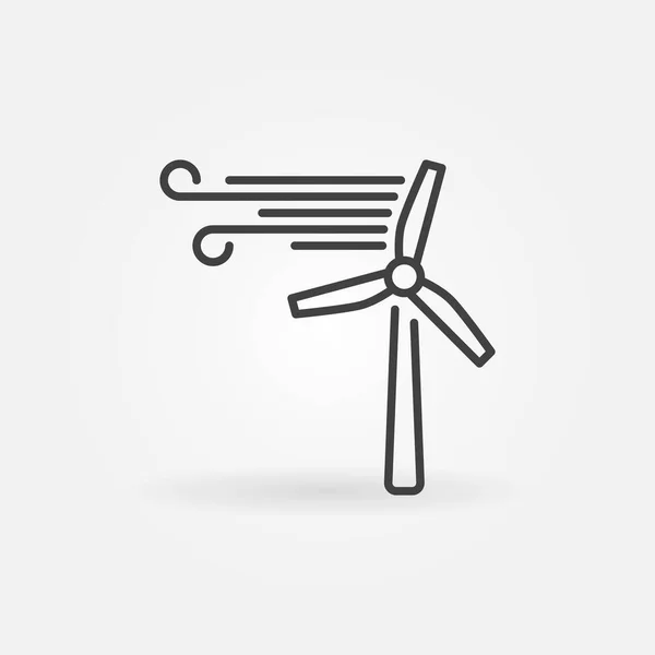 Icono del contorno de la turbina eólica - símbolo de energía eólica vectorial — Vector de stock