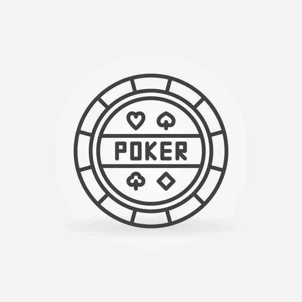 Vector Poker Chip umreißt Konzept rund um Symbol — Stockvektor
