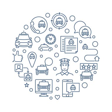 Taksi vektörü konsepti en az illüstrasyonla özetleniyor