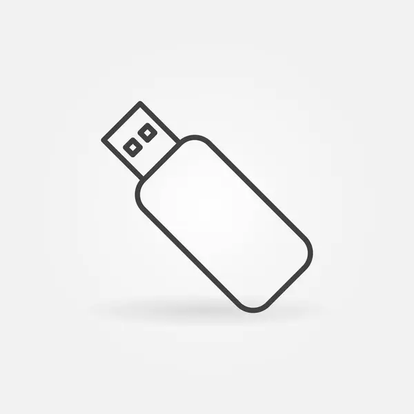USB flash drive vector outline concept icon or sign — Stock Vector