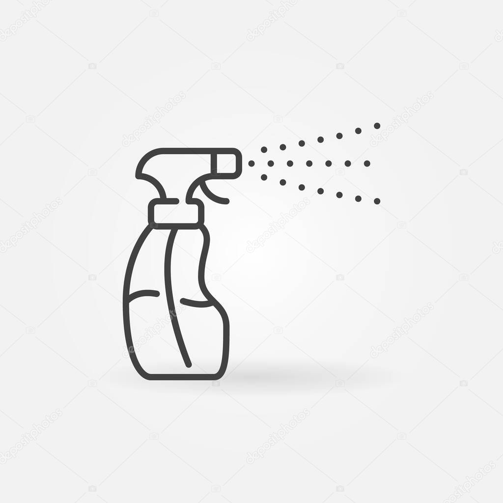 Window and Glass Cleaner outline vector concept minimal icon or design element