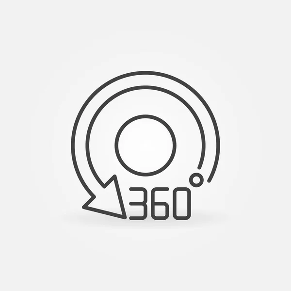 360 μοίρες βέλος περιστροφή γραμμική έννοια σύμβολο — Διανυσματικό Αρχείο
