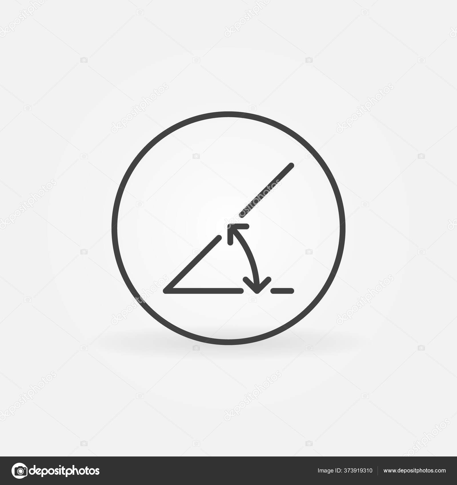 45 Graus Ângulo em círculo esboço vetor conceito ícone imagem vetorial de  sn3g© 373919310