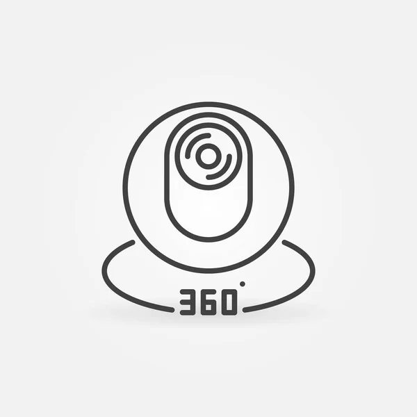 Icono de concepto de vector de cámara de 360 grados en estilo de línea delgada — Archivo Imágenes Vectoriales