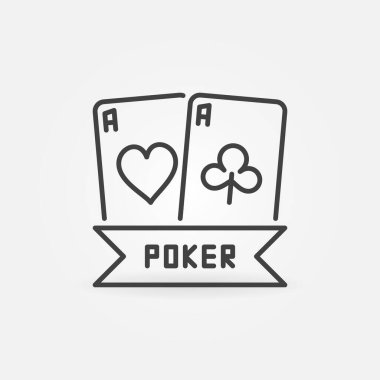 Poker Aslar Çifti doğrusal en küçük konsept vektör simgesi