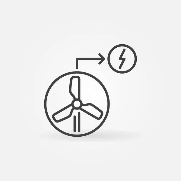 Rüzgar Türbini ve Enerji ana hatları vektör konsepti simgesi — Stok Vektör