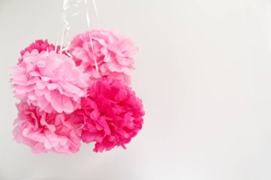 Kağıt çiçekler, kız bebek duş parti. Bebek duş celebr